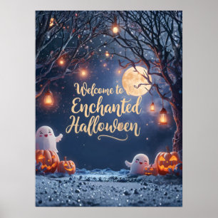 Welkom bij onze betoverde Halloween – Cute Ghost P Poster