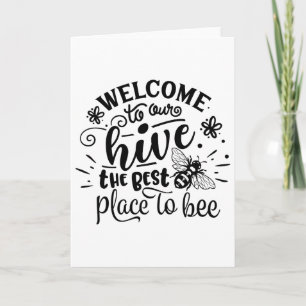 Welkom Bij Onze Bijenkorf Grappige Bij Lente Zomer Kaart