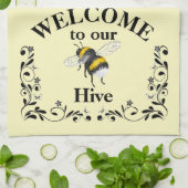 Welkom bij onze bijenkorf klassiek theedoek (Gevouwen)