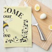 Welkom bij onze bijenkorf klassiek theedoek (Quarter Fold)