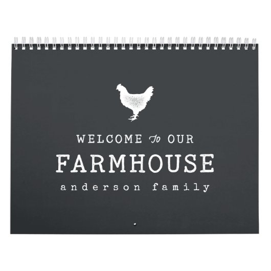 Welkom bij onze boerderij in Land Rustic Chicken Kalender (Hoes)