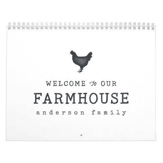 Welkom bij onze boerderij in Land Rustic Chicken Kalender (Hoes)