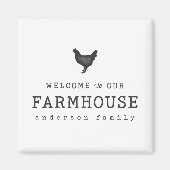 Welkom bij onze boerderij in Land Rustic Chicken Magneet (Voorkant)