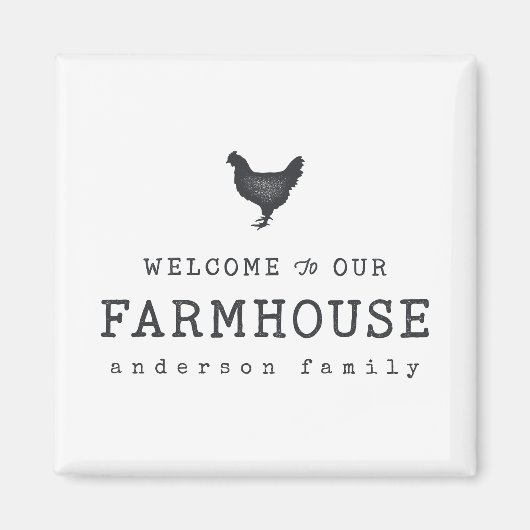 Welkom bij onze boerderij in Land Rustic Chicken Magneet (Voorkant)