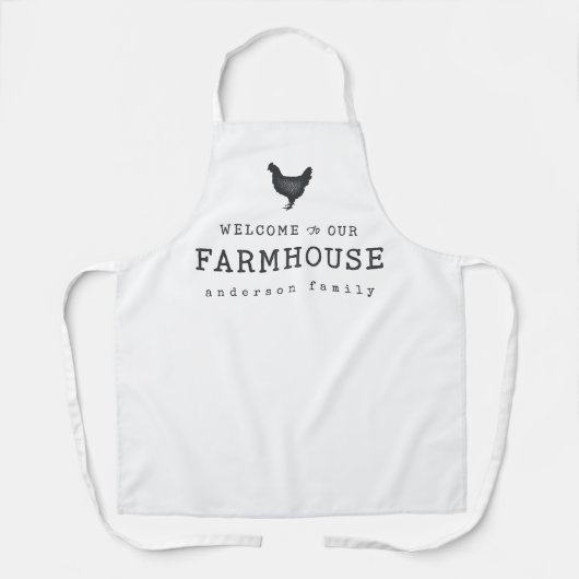 Welkom bij onze boerderij in Land Rustic Chicken Schort (Voorkant)