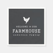 Welkom bij onze boerderij in Land Rustic Chicken Servet (Voorkant)