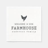 Welkom bij onze boerderij in Land Rustic Chicken Servet (Voorkant)