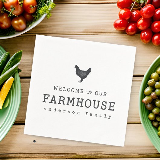 Welkom bij onze boerderij in Land Rustic Chicken Servet