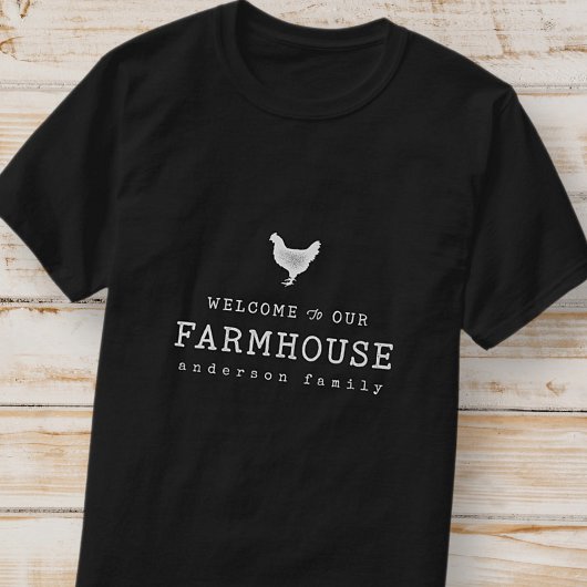 Welkom bij onze boerderij in Land Rustic Chicken T-shirt