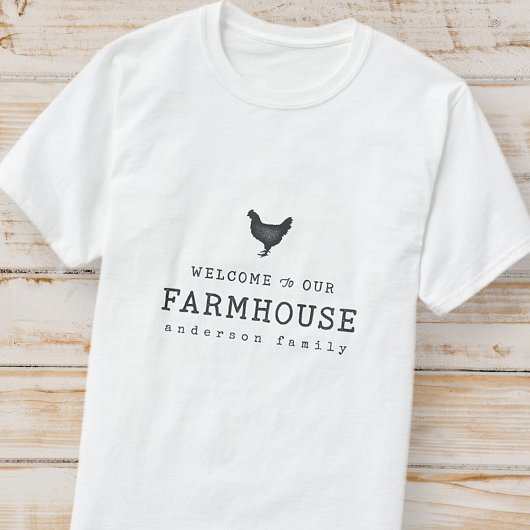 Welkom bij onze boerderij in Land Rustic Chicken T-shirt