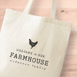 Welkom bij onze boerderij in Land Rustic Chicken Tote Bag<br><div class="desc">Design bestaat uit Modern Country Rustic met "Welkom in onze boerderij"-typografie. Hier te vinden op: http://www.zazzle.com/store/selectpartysupplies</div>