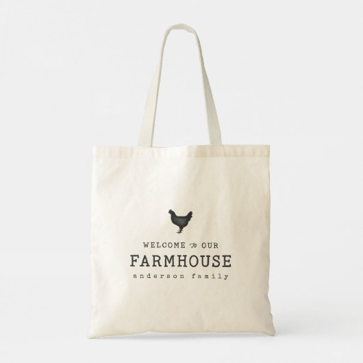 Welkom bij onze boerderij in Land Rustic Chicken Tote Bag (Achterkant)