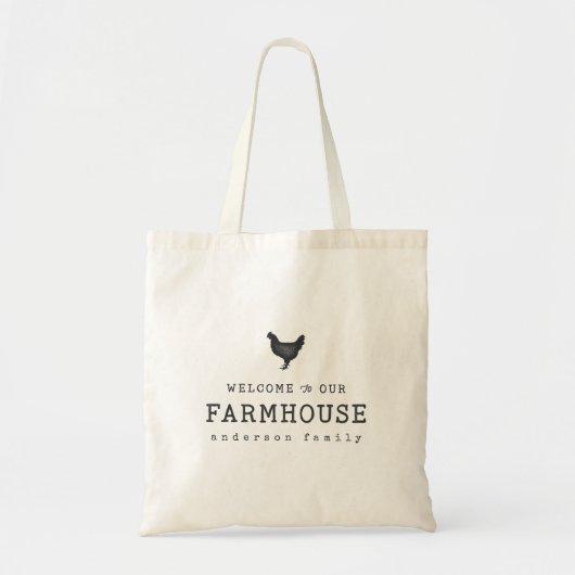Welkom bij onze boerderij in Land Rustic Chicken Tote Bag (Voorkant)