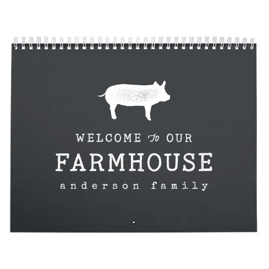 Welkom bij onze boerderij, Rustic Pig Hog Kalender (Hoes)
