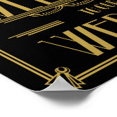 Welkom bij onze bruiloft Art Deco Print (Hoek)