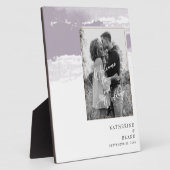 Welkom bij onze bruiloft B/W fotolavender Fotoplaat (Zijkant)