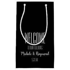 Welkom bij onze bruiloft, BLACK Gift Bags KLEIN Cadeauzakje