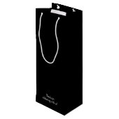 Welkom bij onze bruiloft Black Wijn Cadeautas (Achterkant Gekanteld)