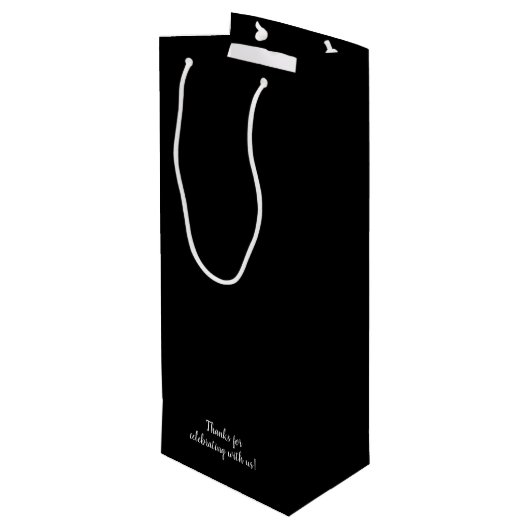 Welkom bij onze bruiloft Black Wijn Cadeautas (Achterkant Gekanteld)