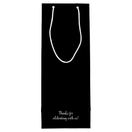 Welkom bij onze bruiloft Black Wijn Cadeautas (Achterkant)