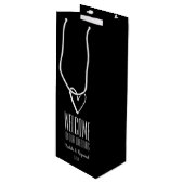 Welkom bij onze bruiloft Black Wijn Cadeautas (Voorkant Gekanteld)
