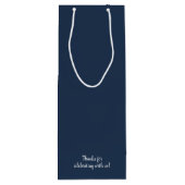 Welkom bij onze bruiloft Blue Wijn Cadeautas (Achterkant)