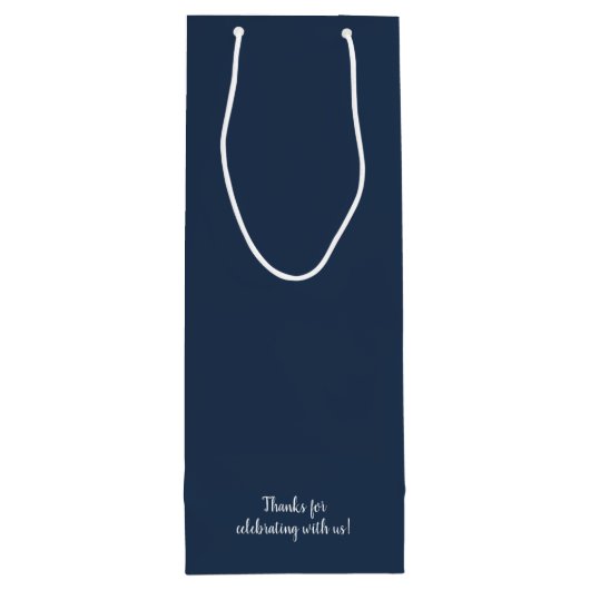 Welkom bij onze bruiloft Blue Wijn Cadeautas (Achterkant)