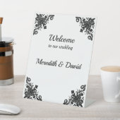 Welkom bij onze bruiloft-bruidegom reclamebord met voetstuk (Insitu)