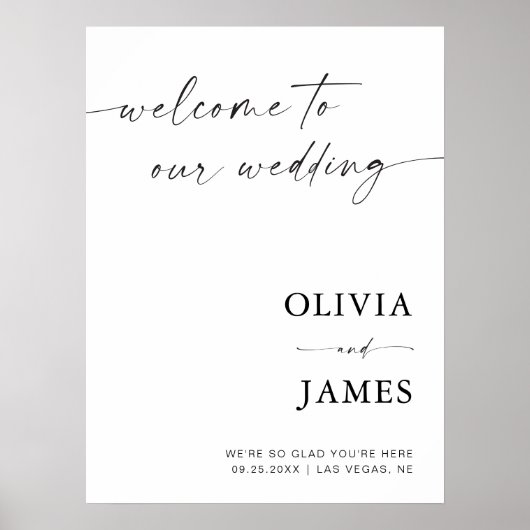 Welkom bij onze bruiloft, bruiloft welkom Poster (Voorkant)