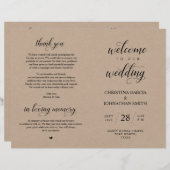 Welkom bij onze bruiloft-ceremonie, vouwbaar progr (Voorkant / Achterkant)