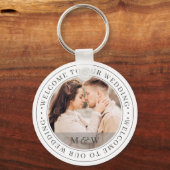 Welkom bij onze bruiloft Classic Custom Photo Sleutelhanger (Voorkant)