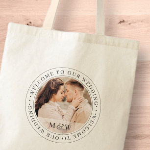 Welkom bij onze bruiloft Classic Custom Photo Tote Bag