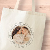 Welkom bij onze bruiloft Classic Custom Photo Tote Bag