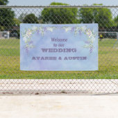 Welkom bij onze bruiloft Floral Banner (Insitu)