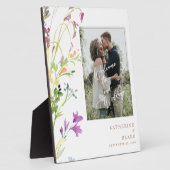 Welkom bij onze bruiloft Foto Wildflower Fotoplaat (Zijkant)