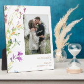 Welkom bij onze bruiloft Foto Wildflower Fotoplaat (Zijkant)