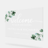 Welkom bij onze bruiloft groen teken acryl bord (Hoek)