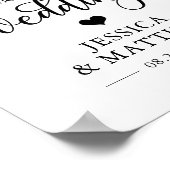 Welkom bij onze bruiloft Heart WELCOME SIGN Poster (Hoek)