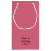 Welkom bij onze bruiloft HETE ROZE geschenkzakken  Klein Cadeauzakje (Achterkant)