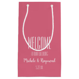 Welkom bij onze bruiloft HETE ROZE geschenkzakken  Klein Cadeauzakje