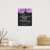 Welkom bij onze bruiloft hydrangea Floral Poster (Keuken)