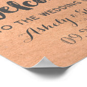 Welkom bij onze bruiloft kraft paper poster (Hoek)