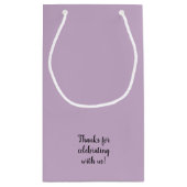 Welkom bij onze bruiloft lavendel cadeau tassen kl klein cadeauzakje (Achterkant)