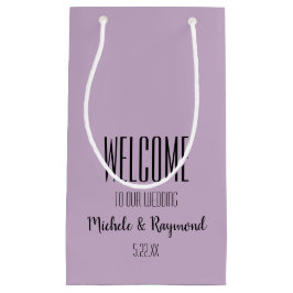 Welkom bij onze bruiloft lavendel cadeau tassen kl klein cadeauzakje