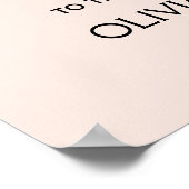 Welkom bij onze bruiloft met de zwarte roze poster (Hoek)