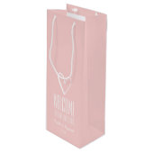 Welkom bij onze bruiloft met de zwarte roze wijn cadeautas (Voorkant Gekanteld)