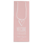 Welkom bij onze bruiloft met de zwarte roze wijn cadeautas (Voorkant)