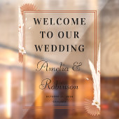 Welkom bij onze bruiloft moderne zwart script op m raamsticker