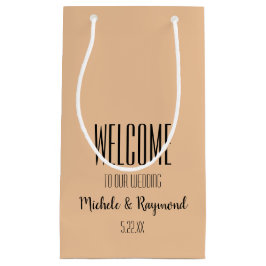 Welkom bij onze bruiloft PEACH Klein Cadeauzakje