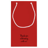 Welkom bij onze bruiloft RED Gift Tassen SMALL Klein Cadeauzakje (Achterkant)